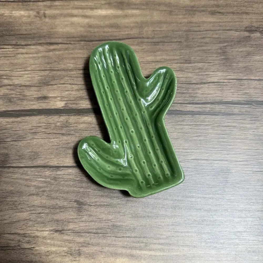 Cactus Jewelry Holder Ceramic Trinket Tray 5.25